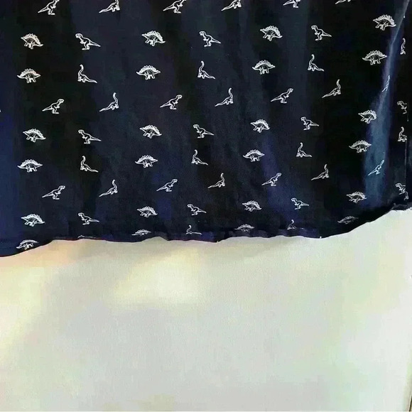 Dinosaur pattern novelty graphic tee Navy/white Men’s L Bronto/T-Rex/ stego - Picture 6 of 8